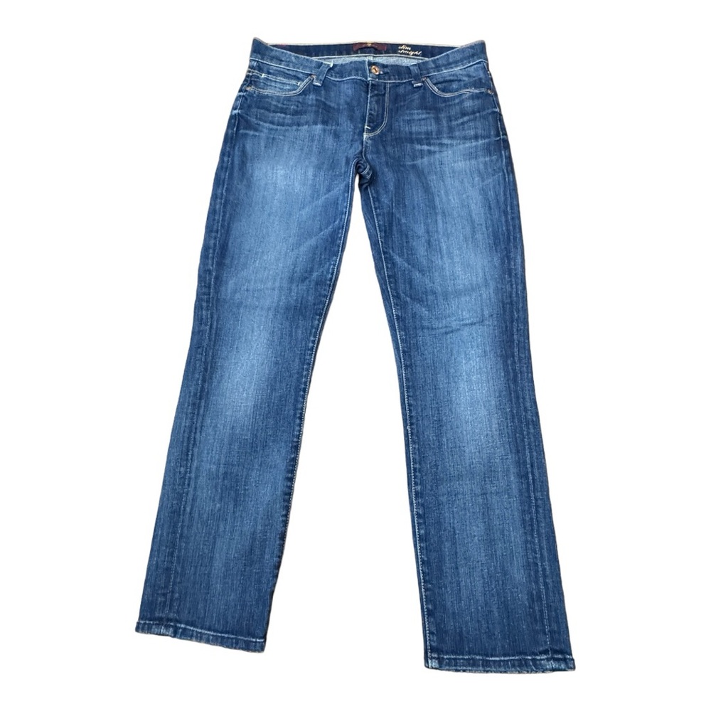 7 For All Mankind Slim Straight Blue Denim Jeans Casual Stretch Women’s Size 29